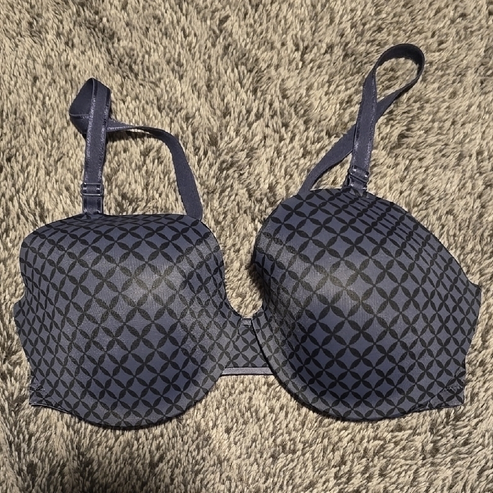 Warner's Elegant Blue Patterned Bra 36B